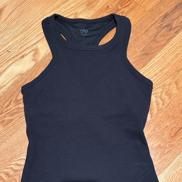 Alo Yoga Ribbed Aspire Full Length Tank - Size Small - Black - Picture 6 of 8